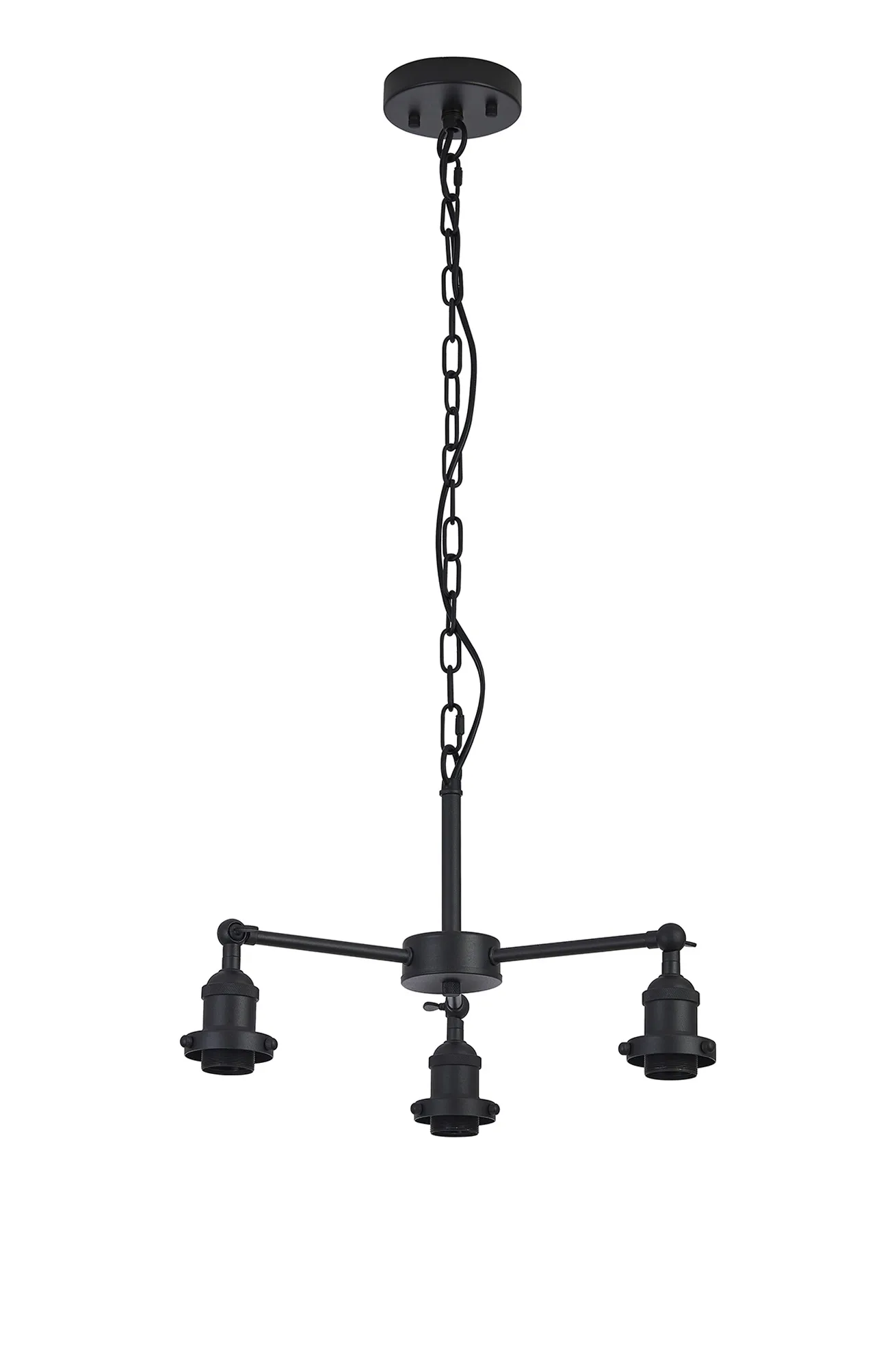 D1025BL  Dreifa Curved Round Pendant (FRAME ONLY), 3 x E27, Satin Black
